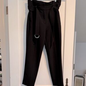 White House Black Market Black Belted Trousers